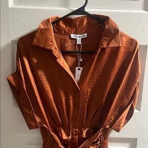 Steve Madden Burnt Orange Collared Dress